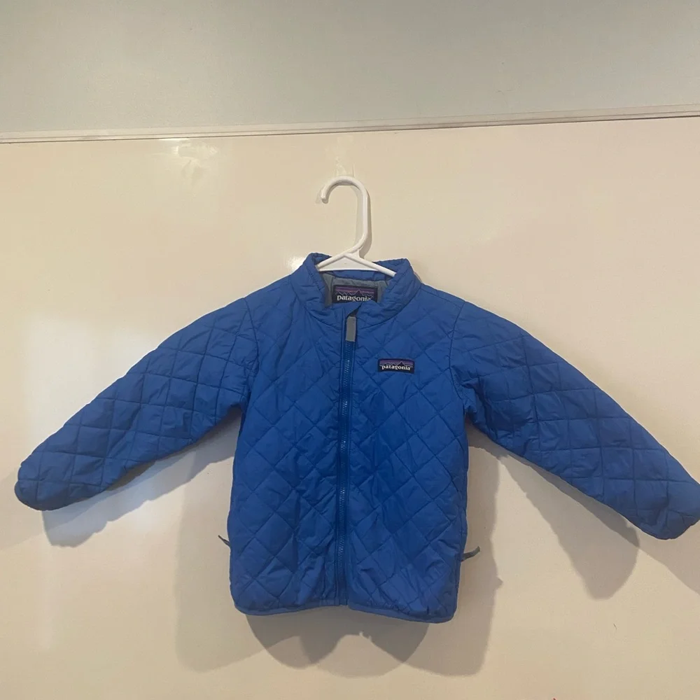 Patagonia Royal Blue Quilted Jacket with Logo Patch
